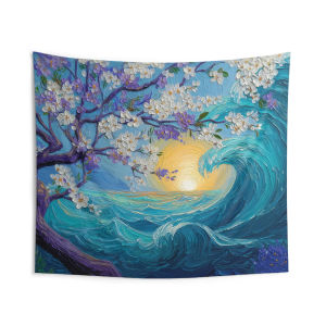 VIKAMA Sakura Sóng Tranh Sơn Dầu Tấm Thảm Chữa Bệnh Series Gió Nền Treo Tường Cho Phòng Khách Phòng Ngủ Lối Vào Trang Trí