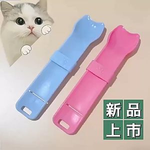 Gemy Sendok Snack Makanan Hewan Peliharaan Kucing Anjing Multi Fungsi Pet Wet Treat Spoon Cat Feeder Liquid Alat Makan Pendorong Alat Bantu