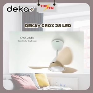 Deka Crox 28" Led Ceiling Fan 14 Speeds Turbo Remote Control DC Motor Mini Fan with Light Kipas Siling