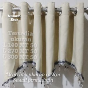 gorden jendela pintu gorden poni lopster gorden blackout polos ukuran L140xT50cm