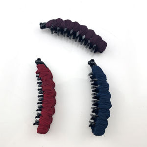 Korean Style Large Size Pure Color Fabric Hair Accessories Banana Clip Vertical Clip Horse Tail Clip Hair Grips Fashionable Hairpins