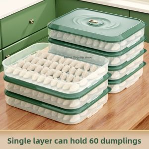 Food Grade Freezer Proof Dumpling Storage Box with Date Multi Layer Quick Freeze Durable PP Kitchen Organizer by Baacho