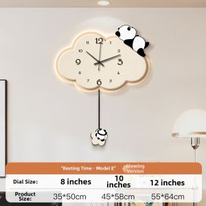 ZEDUO | Creative Panda Cloud Shaped Wall Clock