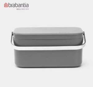Brabantia ถังขยะขนาดเล็กแบบพกพาพร้อมฝาสำหรับใช้ในครัวและร้านอาหาร กล่องเก็บขยะแบบสร้างสรรค์สำหรับโต๊ะทำงาน