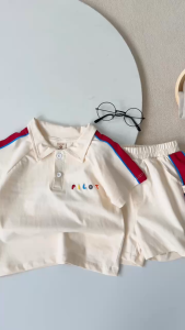 Set bộ polo cho bé trai áo thun tay ngắn họa tiết câụ bé kèm quần short 1 đến 7tuổi BERNIE T0725B60
