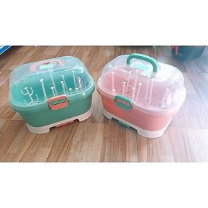 Giá Khay Úp Bình Sữa Có Van Thoát Hơi Ẩm - Dụng cụ úp bình sữa có nắp đậy cho bé rất hợp vệ sinh chất nhựa PP
