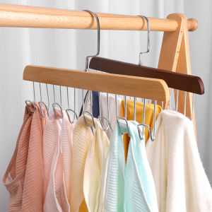 Multifunctional wooden hanger underwear sling storage coat hook wardrobe drying household tie clothes hanging dormitory belt