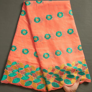 SJD Lace African Cotton Lace Fabric 2025 New Arrivals Swiss Cotton Lace Fabrics with Crystal for Sewing Wedding Party Dress 3444