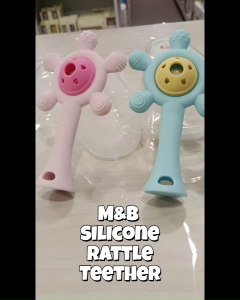 M&B Silicone Teether Rattle Baby Teeth Pain Relief Toy Duoaladuobu