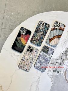 Retro Totem  15Promax Phone Case New Model 14 Glass Art Texture 13 with Lens Film Lightweight Thin Protection 12 Soft Edge Frame Creative Personalized Trend Brand Protective Shell