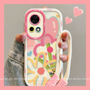 Huawei Nova13 pro Phone Case Womens Cute Full Cover Silicone Protective Shell Pink Flower Design Anti-Fall Fashionable Minimalist Style