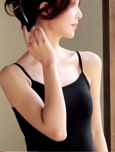 Summer Light-Thin Sling Vest With Chest PadJapan Bra-Top Sling TopWomen S Short Home Pajama/sport/yoga Vest /Home WearWhite Basic Sling