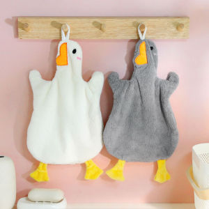 1PC Cartoon Goose Hand Towel Kitchen Bathroom and Toilet Hand Towel Hanging Type with Super Water Absorption Quick Drying