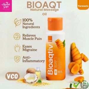 Bioaqtiv Turmeric Massage Oil 60ml-Soothing Massage Oil for Body Pain Muscle Relief & Healthy Skin
