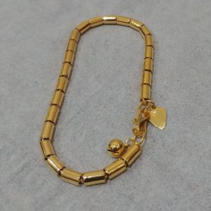 Gelang Rantai Pipa Polos Lapis Emas 24k
