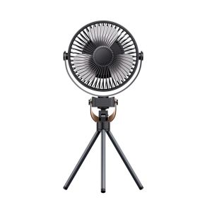 Quạt Cắm Trại Ngoài Trời Di Động Tích Hợp Đèn LED Sạc USB Có Chân Đế Ba Chân Dùng Được Cho Lều Nhà Cửa Và Bàn Làm Việc