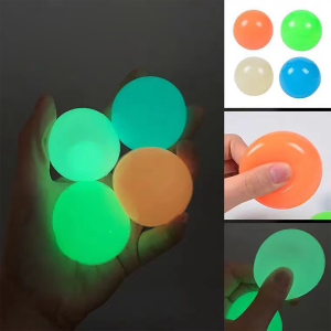 Colorful luminous balls adhesive pressure balls suitable for ceilings and walls adult decompression balls 6pcs
