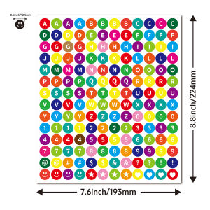 2016 Sheet 12pcs Waterproof 0.5 Inch Round 26 Letter Alphabet Number Stickers DIY Scrapbooking Journal Label Self-Adhesive Decor