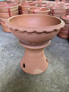 อ่าง ดินเผา พร้อมฐาน ขนาด 12 นิ้ว คละลายส่ง