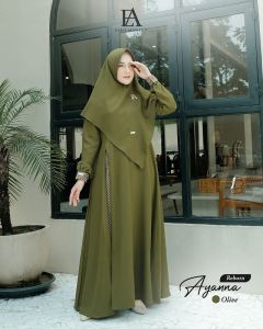 AYYANA GAMIS SET HIJAB BAHAN SHAKILA PREMIUM UKURAN M L XL XXL BUSUI REKOMENDASI SERAGAMAN