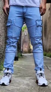 Celana Jeans Cargo Pria 2025 Clana Kargo Jins Laki Laki Dewasa Style Cowok Keren Terbaru