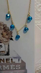 Trendy Lucky Charm Gorgeous Bracelet color Blue lake & Gold