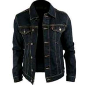 Jaket Jeans Pria Biru Tua Dongker - Kancing Depan - Kantong Dada - Bahan Denim - Ukuran M hingga XXXL