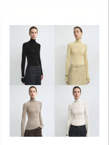 Machine Washable High Neck Fitted Knitwear for Women Raglan Sleeves