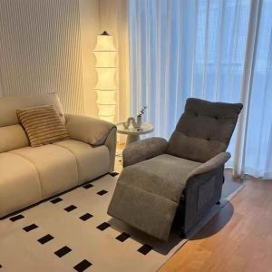 lron Poetry.PH Electric Adjustable Sofa Linen Single Reclining Sofa Chair Premium Recliner