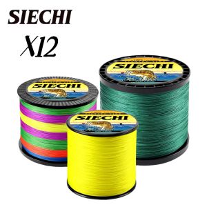 SIECHI Top Quality 12 Strands PE Line X12 Line 300M 500M 1000M Low Memory Braided Fishing Lines 33-149.9LB Super Japan Fish Line