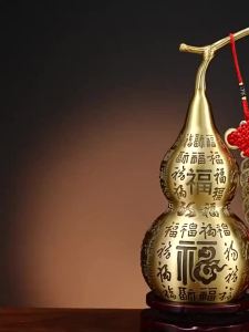 大葫芦  开光铜葫芦 葫蘆擺件风水 百福葫芦 纯铜招财摆件 镇宅福字葫芦摆件 福禄相伴百福具臻八方福禄来 Gourd Decoration  六帝铜葫芦  大葫芦。。。