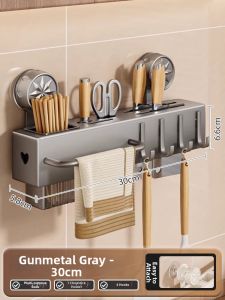 B&W | Wall-Mounted Suction Kitchen Organizer