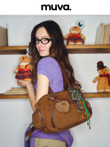 muva | Suede High Capacity Multiple Pockets Shoulder Bag