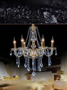 Promotion European Style Golden Transparent Crystal Chandelier Candle Light Living Room Bedroom Restaurant Hotel KTV Wedding