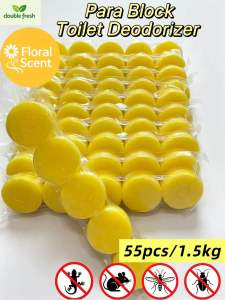 Floral Scent Toilet Deodorizer Block 55pcs/1.5kg Yellow Round Tablets Anti-Mouse Anti-Insect Anti-Rat/Para Block/Toilet Block/Perwangi Tandas/Ubat Gegat/Deo Block/Deodorant Block/Deodoran Blok Para