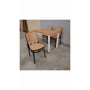 Wfurniture 1+4 Dining Table Set / Cafe table / Meja Makan/ Meja kafe/ Restaurant Dining Set/ Office Table Set Meeting 餐桌椅