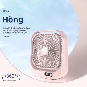 Quạt Để Bàn Mini Có Thể Sạc Lại & Cắm Điện Công Suất Gió Cao Với Điều Khiển Tốc Độ Thông Minh 360 Độ ° Quạt Làm Mát Xoay Được Cho Văn Phòng Tại Nhà
