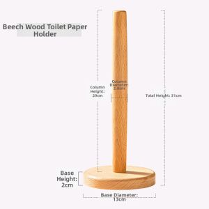 Creative Beech Wood Kitchen Paper Roll Holder