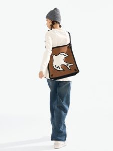 Freein Original Knitted Tote Bag with Embroidery Large Capacity Shoulder Crossbody Bag for Autumn And Winter Casual Style