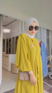 ONE SET JUMBO POLOLINEN PREMIUM SETELAN TUNIK WANITA DEWASA TERBARU BAJU LONG TUNIK CANTIK