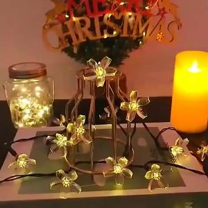 LED Solar String Lights Cherry Blossom Garland Lights Outdoor Solar Garden Patio Decor Lights Christmas Wedding Party Decoration