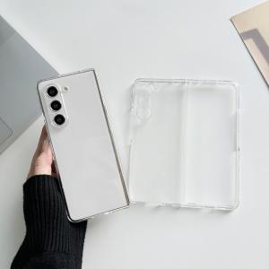 Transparent Silicone Foldable Phone Case for Galaxy Z Fold6 W24 ZFold5 W23 Fold4 with Pen Slot Anti-Fall Soft Shell Film One Piece