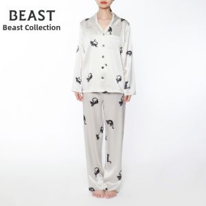 THEBEAST | Printed Silk Pajama Set for Couples 22mm