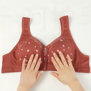 DS เสื้อชั้นในสตรี ชุดชั้นในสตรี ชุดชั้นในผู้หญิง เสื้อใน เสื้อชั้นในกระดุมหน้า เสื้อในสปอร์ตบรากระดุมหน้า ผ้าฝ้าย เก็บทรง ไม่มีโครงไม่มีฟองน้ำ ระบายอากาศได้ดี สายปรับได้ Size 38/85-50/115