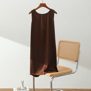 Pure Desire High-End Satin Mulberry Silk 2024 Summer New Sleeveless Vest Skirt Ball Mini Dress Short Skirt Elegant Atmosphere Loose Waist