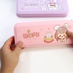 Hộp Đựng Bút Học Sinh BH Kids Khóa Bấm Tiện Lợi Nhựa ABS Chống Nước Chống Xước Dễ Xóa 3 Ngăn Hoạt Hình 2D - CH147