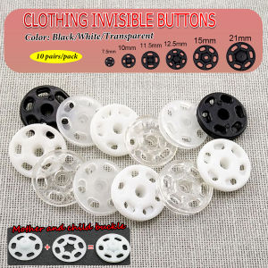 HB 10Pair Womens Shirt and Skirt Invisible Button Hidden Snap DIY Baby Clothes Small Buckle Accessory