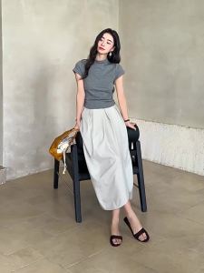 Tulip Bud French High Waist Autumn Midi Skirt