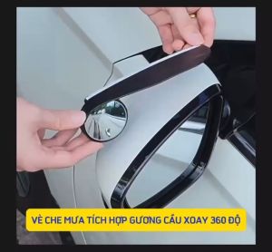 Vè che chắn mưa kèm gương cầu xóa điểm mù gắn gương chiếu hậu ô tô xe hơi hạn chế bám nước mở rộng tầm nhìn