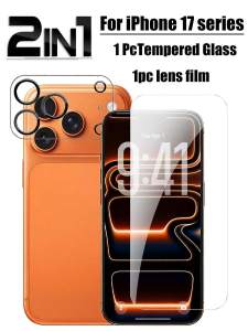 2 Pcs/Set 1Pc High-Definition Tempered Glass Screen Protector + 1Pc Camera Lens Protector Compatible With Iphone 17 Pro Max  Air